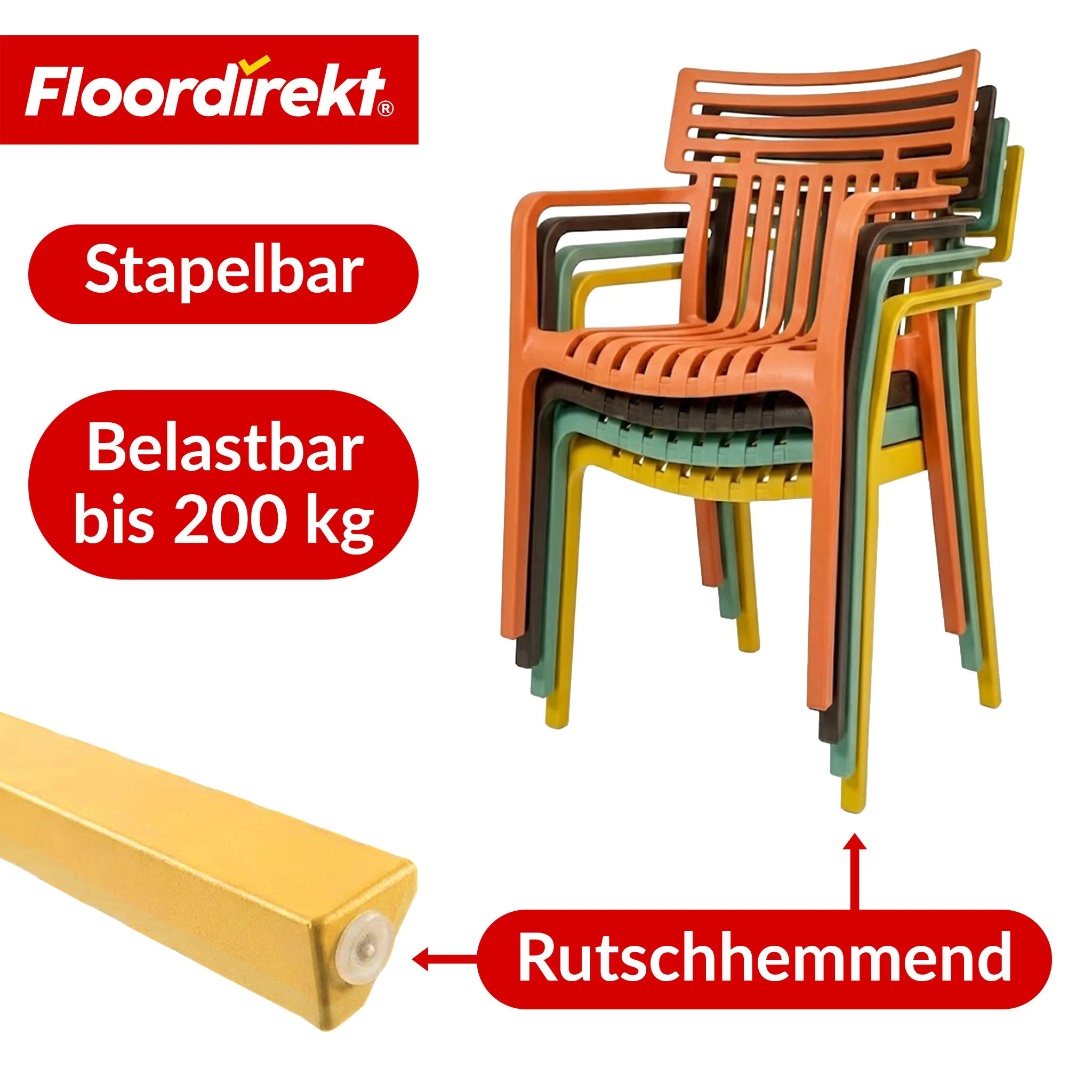 Gartenstuhl | Terrano | Stapelbarer Designstuhl wetterfest & UV-beständig für Garten, Balkon & Terrasse - Image 39