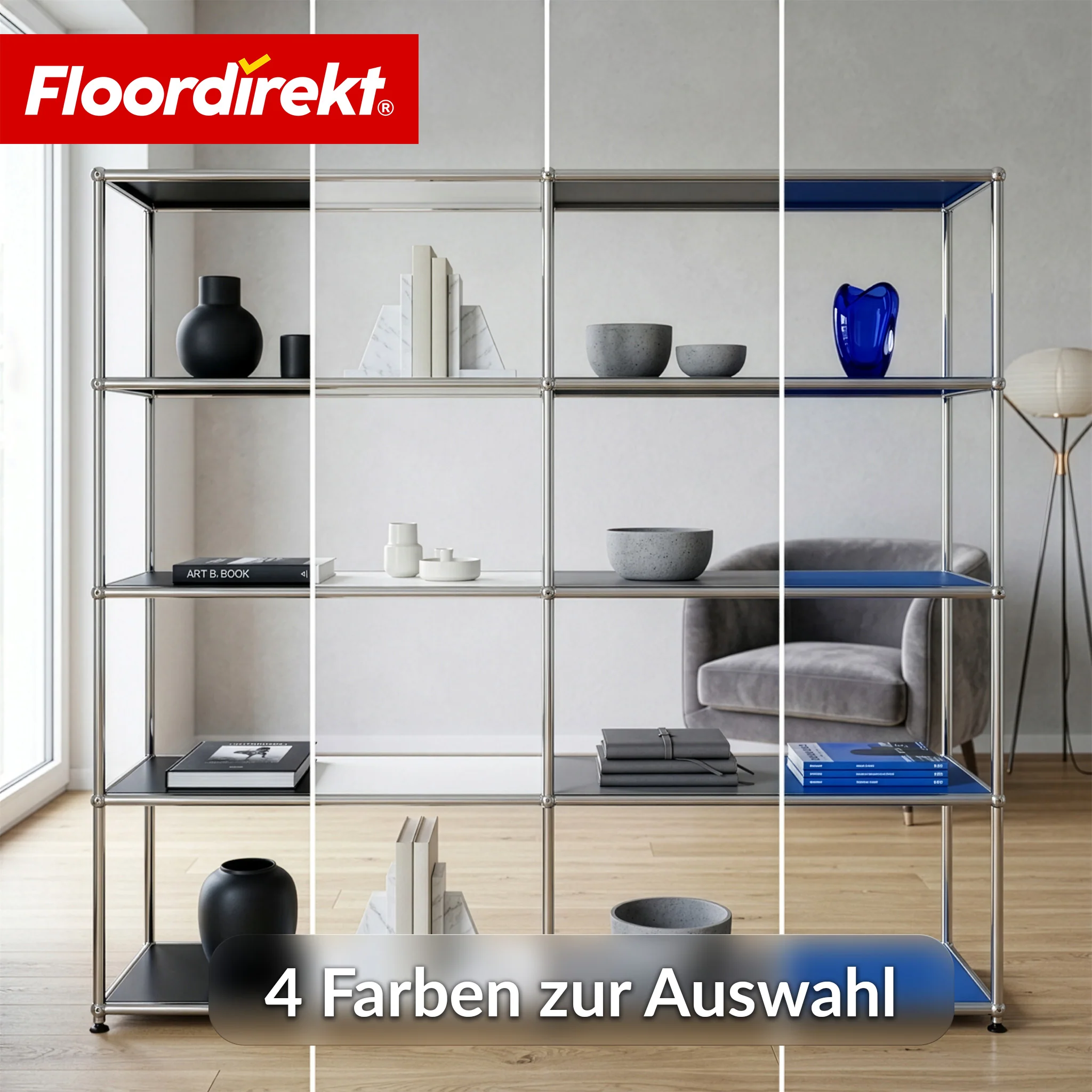 Metallregal | Concept Epure MK-015 | Offenes Standregal mit 5 Ablagen | Bücherregal & Raumteiler Metall - Image 7