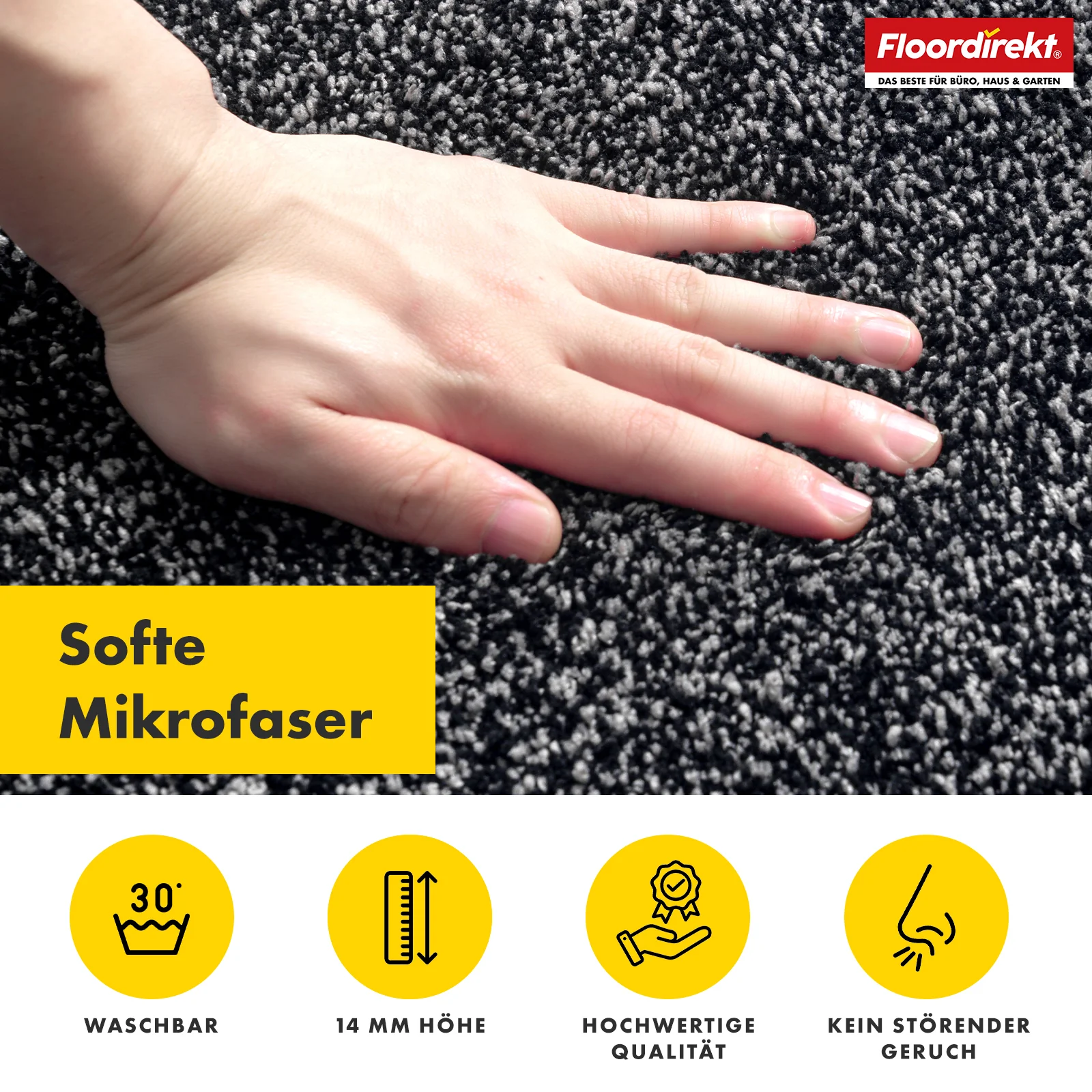 Schmutzfangmatte | Nasa | Weiche und wasserabsorbierende Fußmatte aus Polyester mit rutschfester Unterseite | Verschiedene Farben & Größen - Image 5