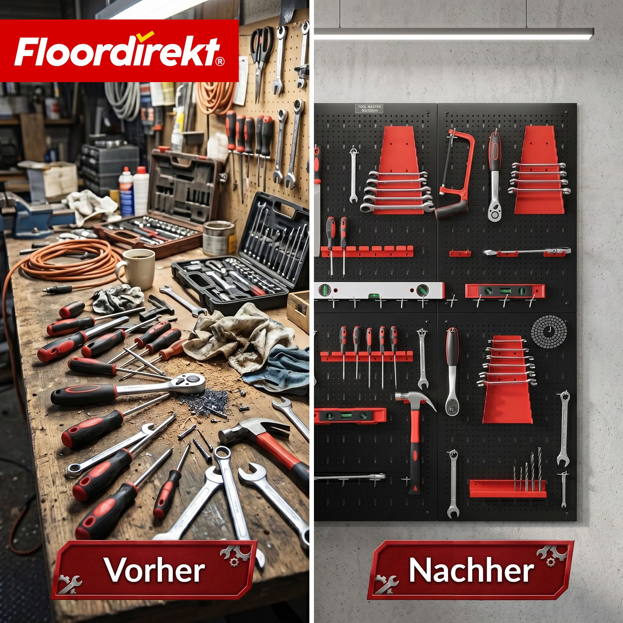 Werkzeugwand | Parker | Lochwand Set aus Metall mit Zubehör | Werkzeughalter für Werkstatt & Garage - Image 41